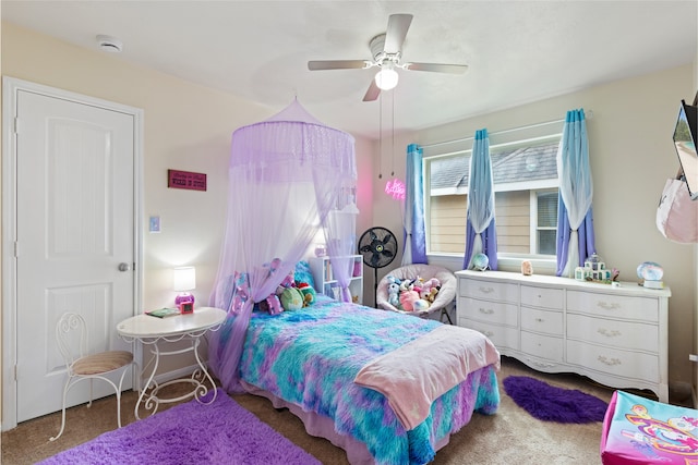 13610 Spectacled Bear Ln, Crosby, TX 77532 - bedroom with carpet floors and a ceiling fan