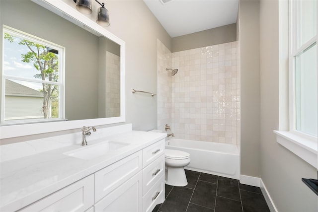 1611 Richelieu Ln, Houston, TX 77018 - full bath featuring vanity, tile patterned flooring, and tub / shower combination