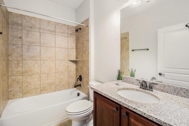 19903 Mulberry Pine Ln, Cypress, TX 77429 - bathroom with vanity, toilet, and bathing tub / shower combination