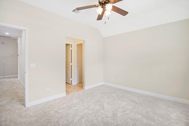 19903 Mulberry Pine Ln, Cypress, TX 77429 - unfurnished bedroom featuring light colored carpet, baseboards, lofted ceiling, and a ceiling fan