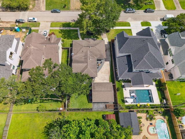 1709 Chantilly Ln, Houston, TX 77018 - aerial perspective of suburban area with a pool area