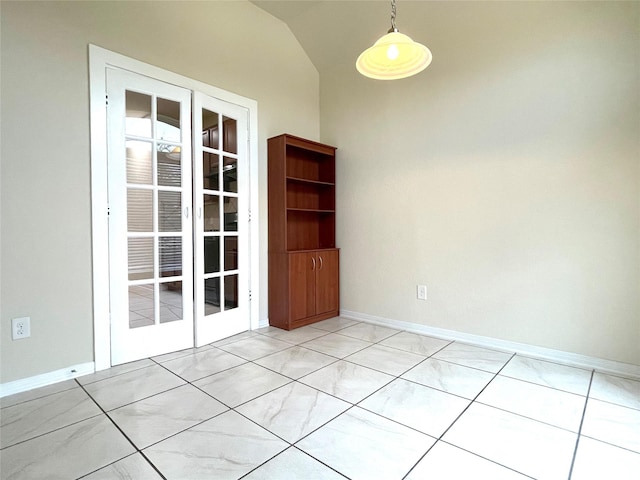 29314 Nectar Bloom Ct, Spring, TX 77386 - unfurnished dining area with lofted ceiling and baseboards