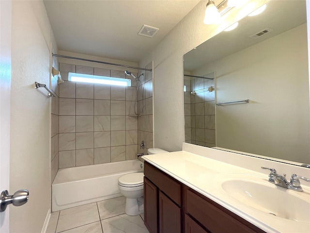 29314 Nectar Bloom Ct, Spring, TX 77386 - full bathroom featuring vanity, toilet, bathing tub / shower combination, and tile patterned flooring