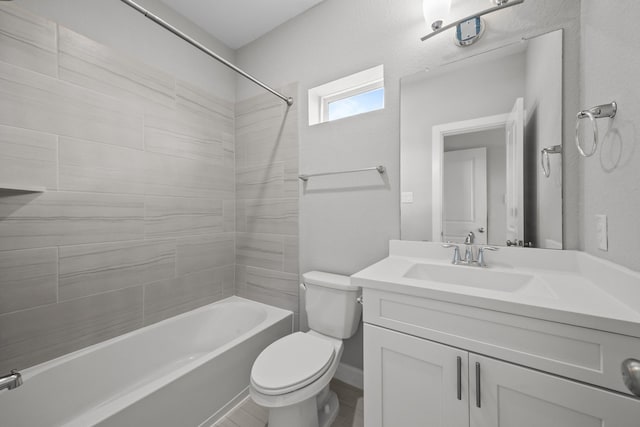 2302 Elmwood Trl, Katy, TX 77493 - bathroom featuring toilet, vanity, and bathtub / shower combination