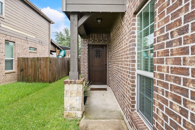 14706 Meadow Acre Trl, Houston, TX 77049 - doorway to property with brick siding