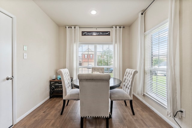 14706 Meadow Acre Trl, Houston, TX 77049 - dining area with wood finished floors and baseboards