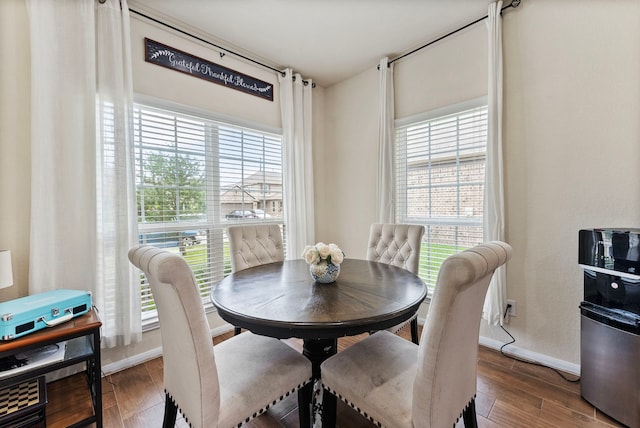 14706 Meadow Acre Trl, Houston, TX 77049 - dining space featuring wood finished floors and baseboards