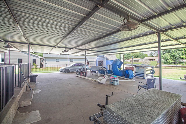 374 Harbor View Dr, Livingston, TX 77351 - garage with ceiling fan