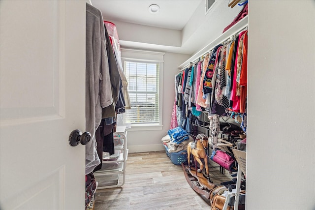 529 Fugate St, Houston, TX 77009 - walk in closet with wood finished floors