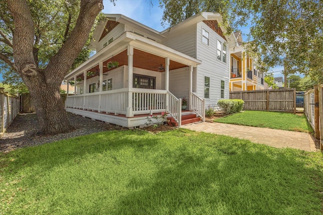 529 Fugate St, Houston, TX 77009 - view of front of house featuring ceiling fan and a porch