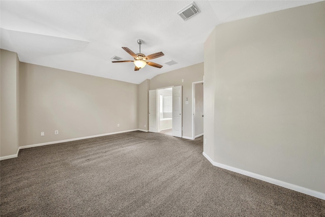 32126 Willow Creek Park, Conroe, TX 77385 - carpeted empty room featuring a ceiling fan and vaulted ceiling
