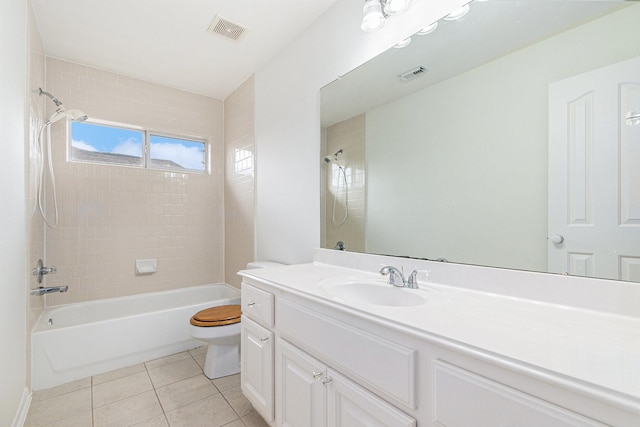 15814 Lake Loop Dr, Cypress, TX 77433 - full bath featuring vanity, washtub / shower combination, and tile patterned floors