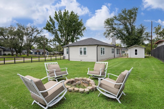 711 S Tesch St, Bellville, TX 77418 - view of yard with an outdoor fire pit
