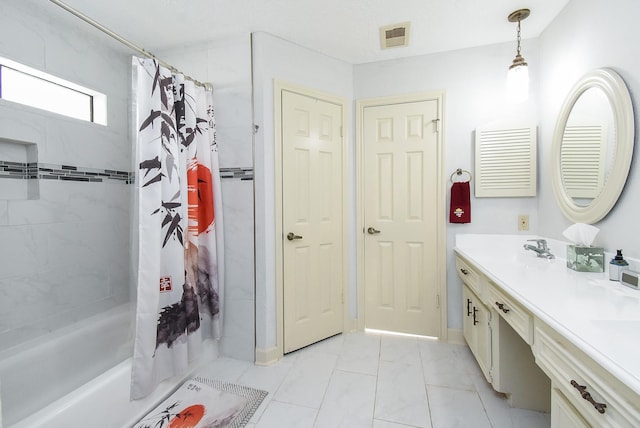 1610 Chapelwood Ln, Richmond, TX 77406 - bathroom with shower / tub combo and double vanity