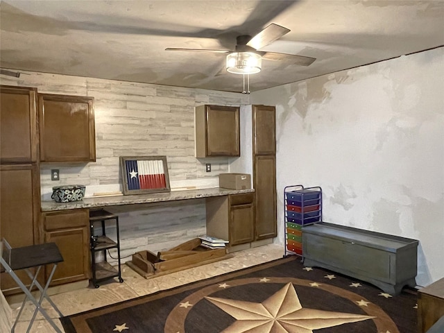 120 N 10th Ave, Teague, TX 75860 - kitchen featuring ceiling fan and light countertops