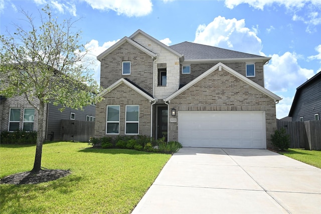 8475 Harrington Grove Trl, Richmond, TX 77407 - view of front facade featuring concrete driveway, brick siding, and a garage