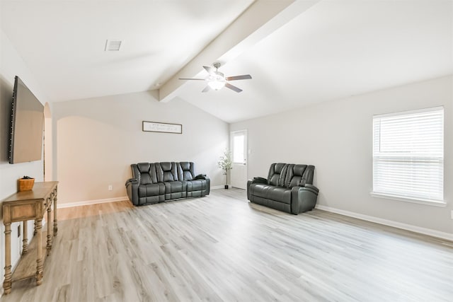21100 Titian Dr, Magnolia, TX 77355 - sitting room with light wood finished floors, ceiling fan, baseboards, and arched walkways