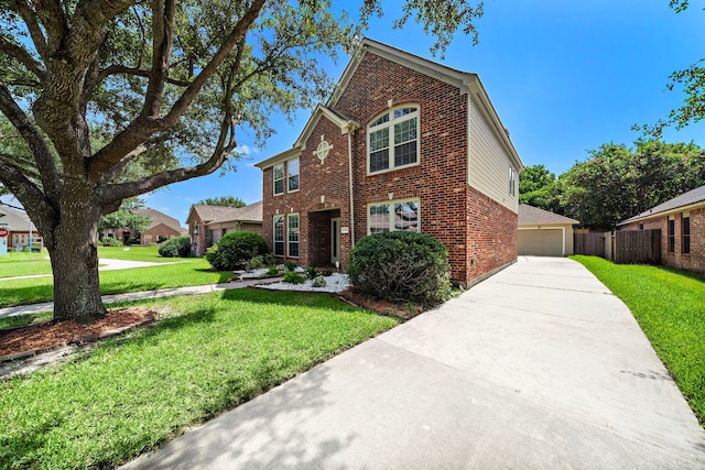 2507 Abernathy Glen Ct, Houston, TX 77014 - traditional home featuring brick siding, a garage, and concrete driveway