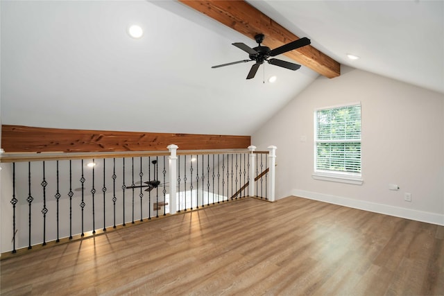 10503 Windriver Dr, Houston, TX 77070 - bonus room with wood finished floors, ceiling fan, recessed lighting, and baseboards
