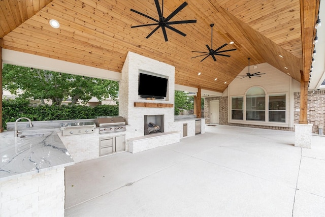 22111 Blacksburg Ct, Katy, TX 77450 - view of patio with a sink and a ceiling fan