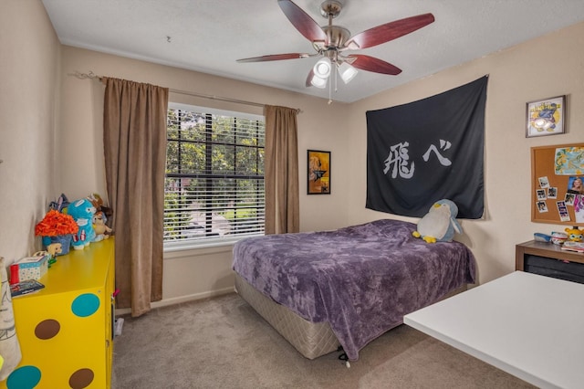 6414 Scarlet Ridge Ct, Sugar Land, TX 77479 - bedroom with carpet, baseboards, and ceiling fan