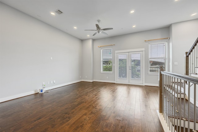 727 Schwartz St, Houston, TX 77020 - unfurnished room featuring healthy amount of natural light, a ceiling fan, recessed lighting, hardwood / wood-style flooring, and baseboards