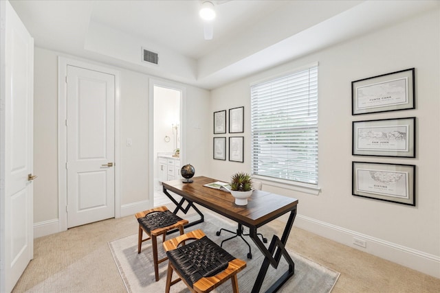 540 W 26th St Unit B, Houston, TX 77008 - office space with light carpet, a raised ceiling, and baseboards