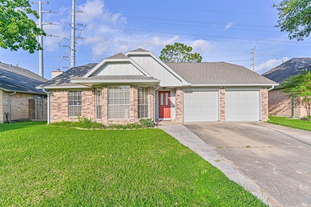 3419 Gladwyne Ln, La Porte, TX 77571 - single story home featuring concrete driveway, a garage, brick siding, and roof with shingles