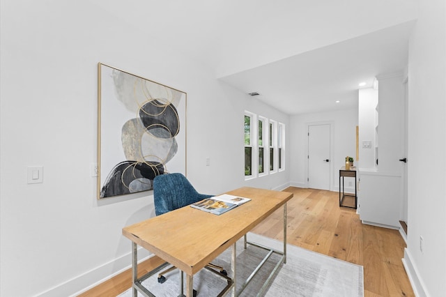 1100 S Shepherd Dr, Houston, TX 77019 - office area with light wood-style flooring and recessed lighting
