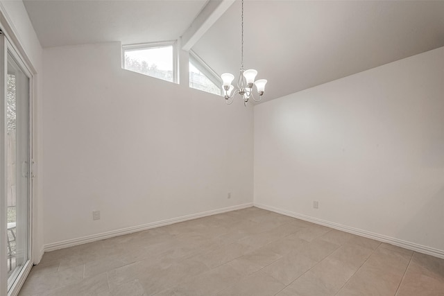 12419 Truesdell Dr, Houston, TX 77071 - empty room featuring a chandelier, plenty of natural light, and baseboards