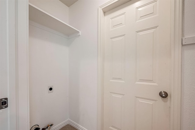 12419 Truesdell Dr, Houston, TX 77071 - laundry area with hookup for an electric dryer and baseboards