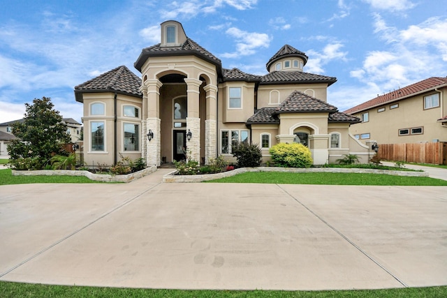 18111 Dockside Landing Dr, Cypress, TX 77433 - mediterranean / spanish home with a tiled roof and stucco siding