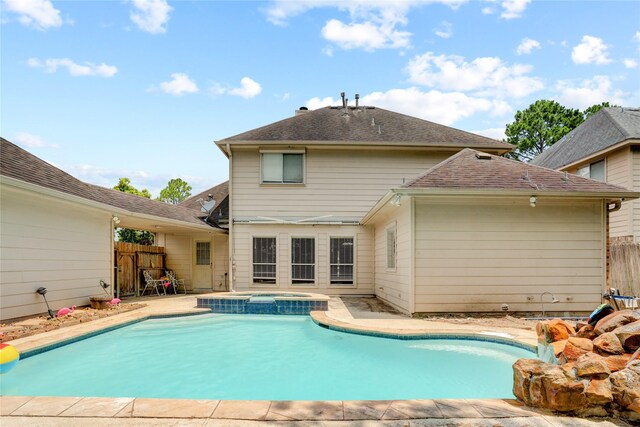 5208 Jolie Dr, Pearland, TX 77584 - view of swimming pool with a patio and a pool with connected hot tub