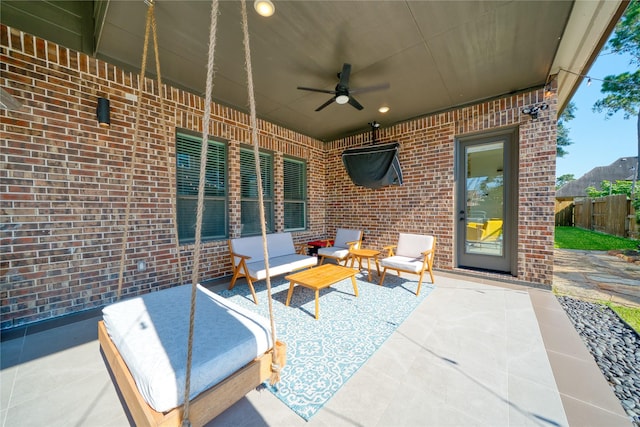 17107 Nulakeast Ct, Houston, TX 77044 - view of patio featuring ceiling fan