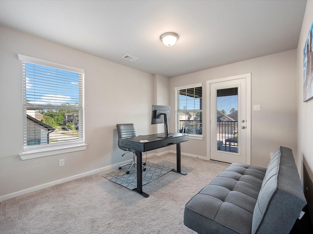 9715 Migrant Hawker Ct, Conroe, TX 77385 - carpeted office space with baseboards