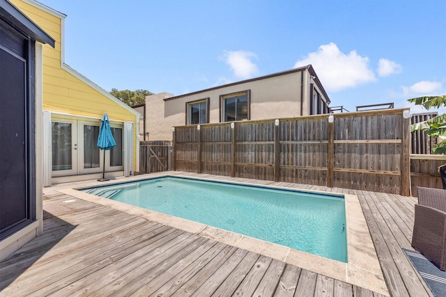 36 Lakeview Dr, Galveston, TX 77551 - view of pool with a deck and french doors