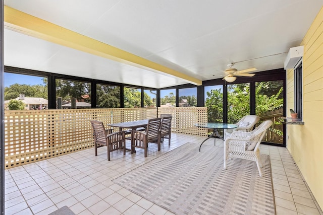 36 Lakeview Dr, Galveston, TX 77551 - sunroom featuring outdoor dining area and a ceiling fan
