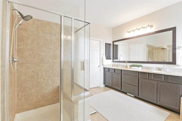 19538 Salt Grass Meadow Dr, Cypress, TX 77433 - full bathroom featuring a shower stall and double vanity