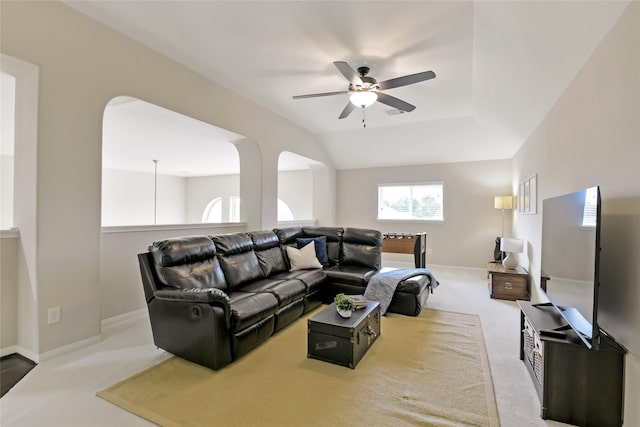 19538 Salt Grass Meadow Dr, Cypress, TX 77433 - carpeted living room with a ceiling fan