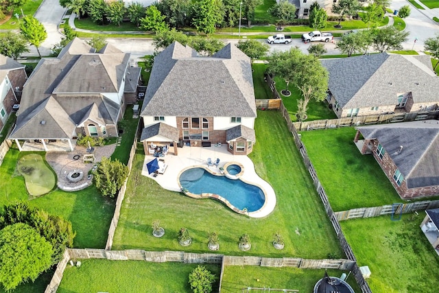 19538 Salt Grass Meadow Dr, Cypress, TX 77433 - aerial view of property and surrounding area with nearby suburban area and a pool area
