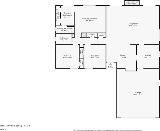 9519 Landry Blvd, Spring, TX 77379 - room layout