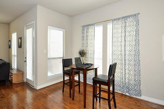 2366 Bastrop St, Houston, TX 77004 - dining area featuring wood finished floors and baseboards