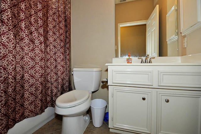 2366 Bastrop St, Houston, TX 77004 - bathroom with toilet, vanity, and curtained shower