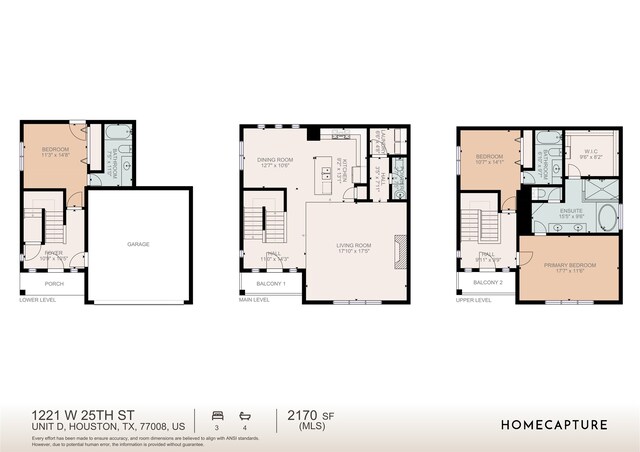 1221 W 25th St Unit D, Houston, TX 77008 - home floor plan