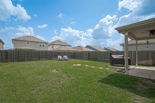 23834 Thistle Spud Ln, Hockley, TX 77447 - view of yard featuring a patio, ceiling fan, and a residential view