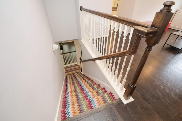 4256 Childress St, Houston, TX 77005 - staircase with wood-type flooring and baseboards
