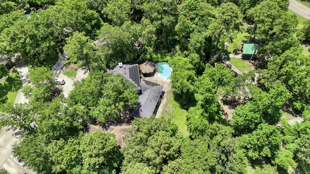 263 S Crimson Clover Ct, The Woodlands, TX 77381 - aerial view of property and surrounding area with a pool