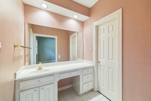 6010 Maple Knob Ct, Kingwood, TX 77345 - bathroom with tile patterned flooring and vanity