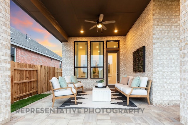 4315 Southpoint Way, Fulshear, TX 77441 - view of patio with a ceiling fan and an outdoor hangout area