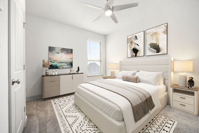 2326 Bristlegrass Dr, Katy, TX 77494 - bedroom with light colored carpet and ceiling fan